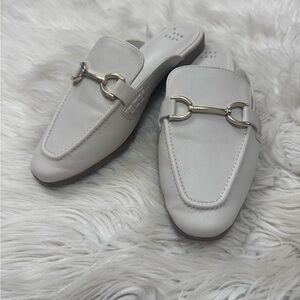 A New Day White Slip-On Loafers with Gold Buckle